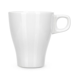 Empty white mug isolate on white background