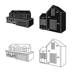 Vector design of facade and housing sign. Collection of facade and infrastructure stock symbol for web.