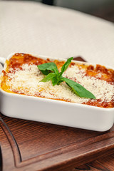 Cottage cheese bake cake casserole dessert  close up