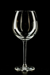 Wine glass on a dark background, studio shot