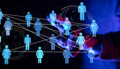 group of people talking in social network.