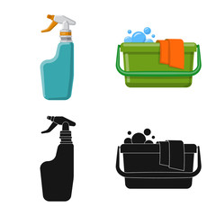 Vector design of cleaning and service icon. Collection of cleaning and household vector icon for stock.