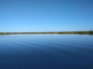 landscape of spring blue river