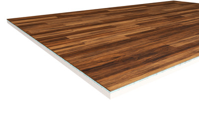 Floor layers. Piece of linoleum floor. 3d render