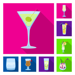 Vector design of liquor and restaurant logo. Set of liquor and ingredient vector icon for stock.