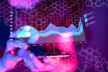 Business intelligence. Diagram, Graph, Stock Trading, Investment dashboard