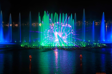 Music fountain water curtain movie images