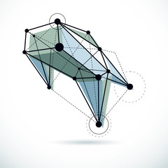 3D engineering vector backdrop, abstract polygonal shape. Construction industry illustration.