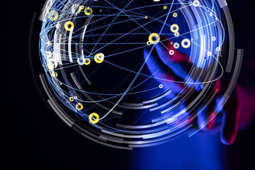 Abstract technology geometric and data