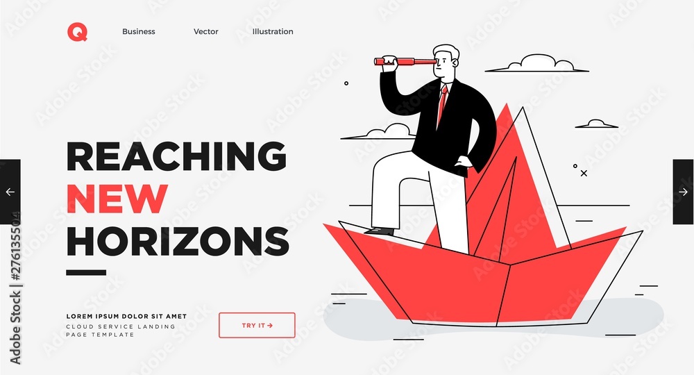 Wall mural presentation slide template or landing page website design. business concept illustrations. modern f