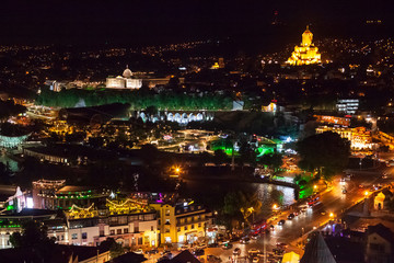 Old Town Tbilisi night view