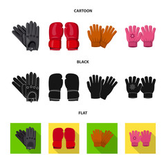 Fototapeta premium Isolated object of glove and winter symbol. Collection of glove and equipment stock symbol for web.
