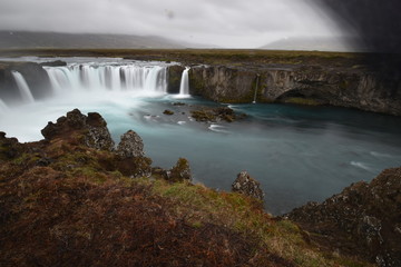 The big Godafoss Waterfall in Iceland