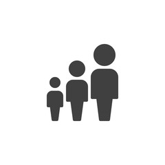 Group of three people vector icon. Team filled flat sign for mobile concept and web design. Work Group, leadership glyph icon. Symbol, logo illustration. Vector graphics