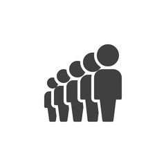 Crowd of people vector icon. Team, Teamwork filled flat sign for mobile concept and web design. People group glyph icon. Symbol, logo illustration. Vector graphics