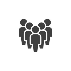 Crowd of people vector icon. Work group team filled flat sign for mobile concept and web design. Staff Group glyph icon. Symbol, logo illustration. Vector graphics