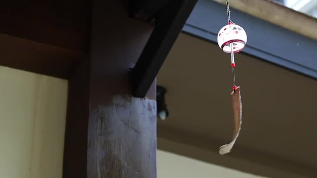 Japanese wind bell chime with structure background