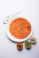 Tomato Dosa is a unique South Indian Dosa recipe served with chutney and sambar