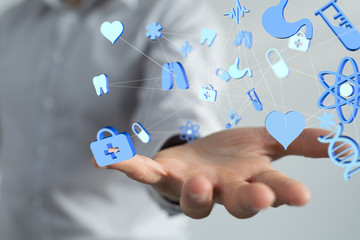 health care icon pattern medical innovation concept .