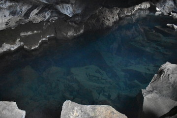 Beautiful blue grotto Grotagja Cave in Myvatn, Iceland