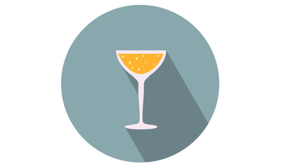 Cocktail glass vector illustration flat icon