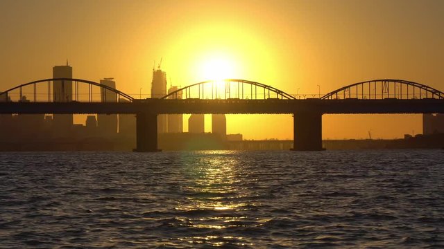 Sunset of Seoul City at Han river in Seoul,South Korea.