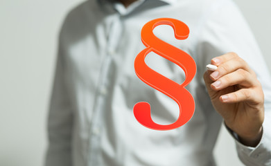 law digital sign in hand