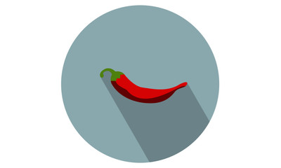 Fototapeta premium Red Chilli, hot vector illlustration / flat icon