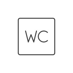 WC concept outline vector icon - Toilet linear minimal sign