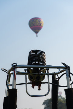 balloon engine and background with balloon fly high in the sky 