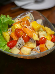 Healthy fresh fruit salad food.