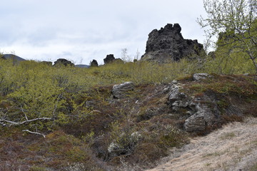 The lava field Dimmu Borgir in Myvatn, Iceland