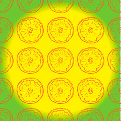 Oranges seamless pattern. Vector illustration.