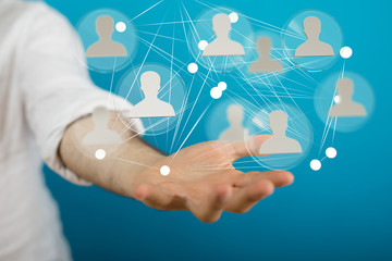 people network digital in hand