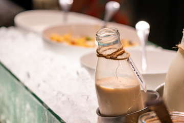 Soy Milk in glass bottle