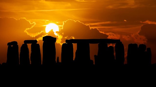 Stonehenge at Sunset, Prehistoric Monument in England, UK