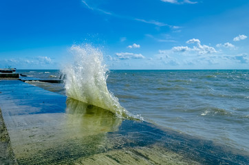 Splashing wave on the Black sea.