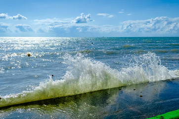 Splashing wave on the Black sea.