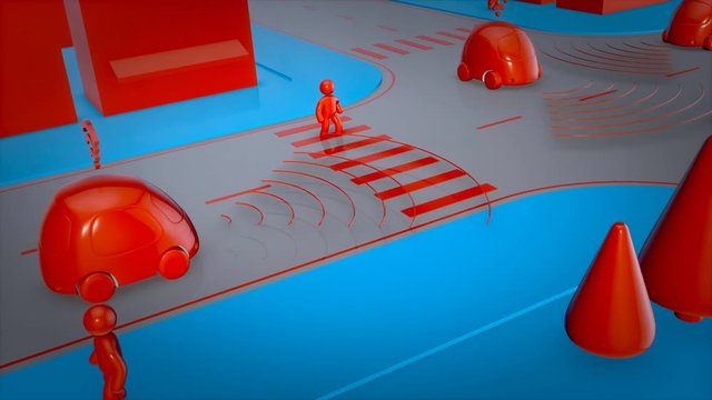 Self-driving cars - 3D Animation
