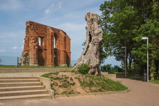 Ruins of the church.in Trzesacz, Zachodniopomorskie, Poland