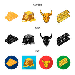 Fototapeta premium Vector illustration of and gold icon. Collection of and golden stock vector illustration.