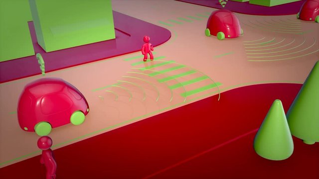Self-driving cars - 3D Animation