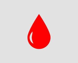 Fototapeta premium Red blood drop vector icon isolated on white background.
