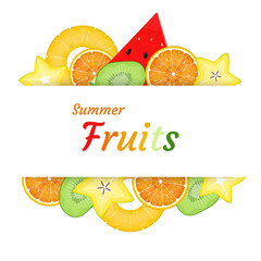 summer fruits season background vector