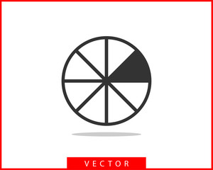 Pie chart icon. Circle diagram vector. Charts graphs logo template.