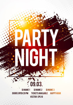 Vector illustration abstract design template, banner or flyer design for musical party celebration.