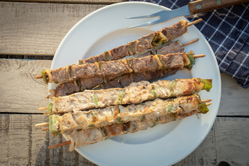 brochettes dinde et boeuf