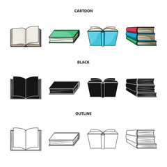 Vector illustration of library and textbook icon. Collection of library and school stock symbol for web.