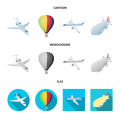 Obraz premium Isolated object of transport and object logo. Set of transport and gliding stock vector illustration.