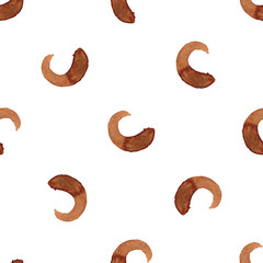 Brown Tribal geometric abstract seamless pattern on white background. Print for fabric, textile, wrapping paper, wallpaper, cards, invitations and design